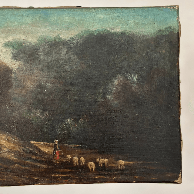 la bergère, huile sur toile par A. Herbold