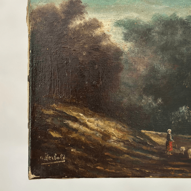 la bergère, huile sur toile par A. Herbold