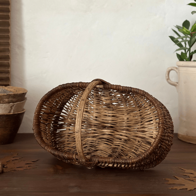 le panier de cueillette en osier