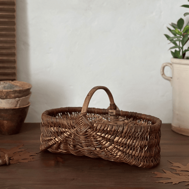 le panier de cueillette en osier